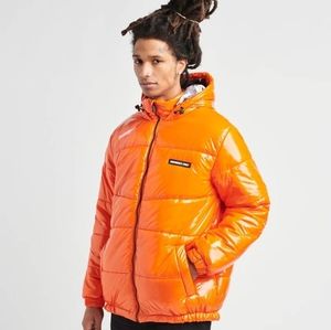 Members Only Orange nickelodeon bubble jacket